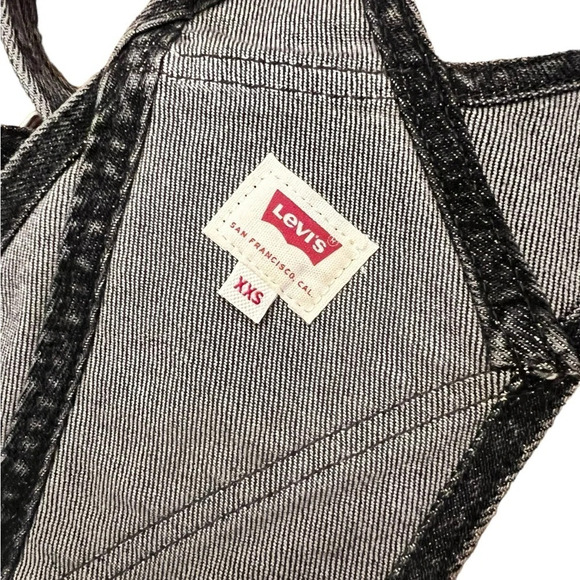 Levi’s premium black denim overalls size XXS in excellent like-new condition - Picture 3 of 5